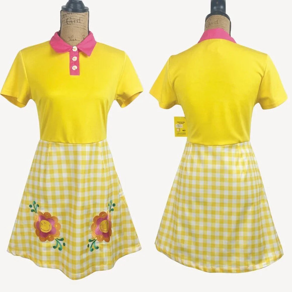 NWT Smiley Yellow Gingham Dress - Picture 1 of 4